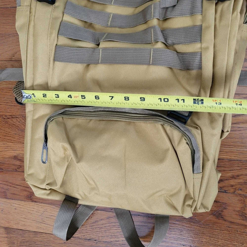 Large Hiking Backpack Waterproof Military Camping Rucksack Travel Daypack Tan